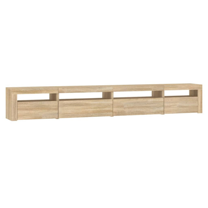 Comodă TV cu lumini LED, stejar sonoma, 270x35x40 cm - WALTI WALTI