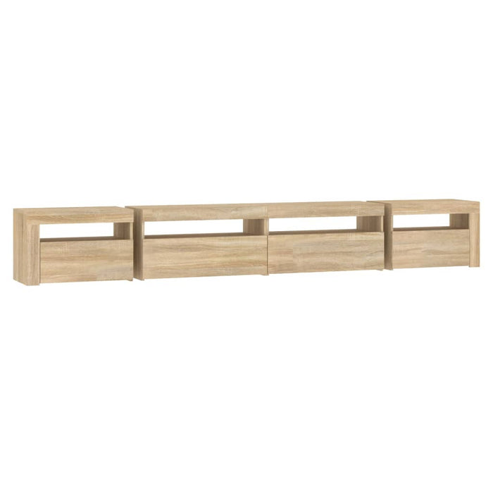 Comodă TV cu lumini LED, stejar sonoma, 270x35x40 cm - WALTI WALTI