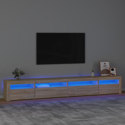Comodă TV cu lumini LED, stejar sonoma, 270x35x40 cm - WALTI WALTI