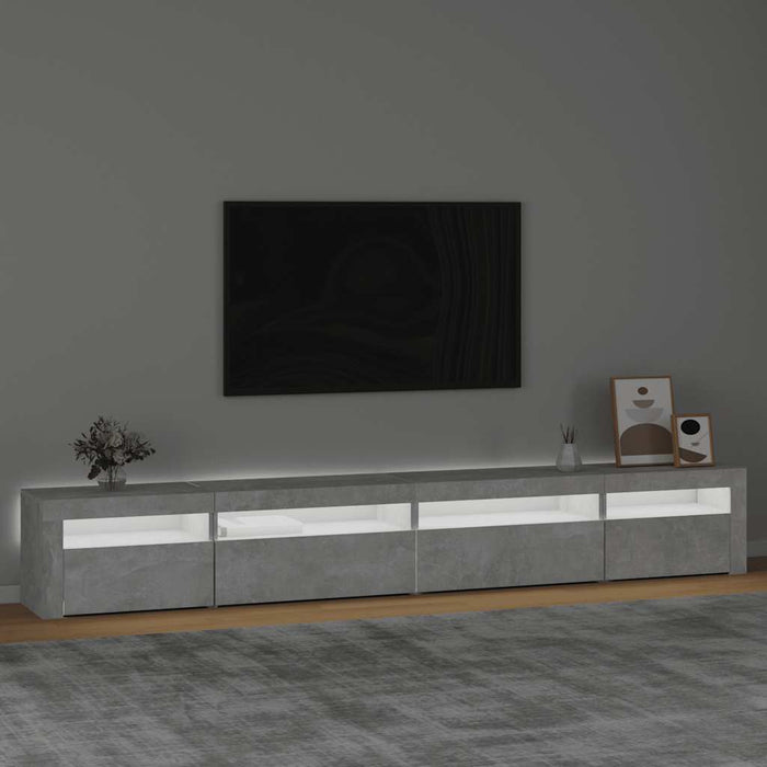 Comodă TV cu lumini LED, gri beton, 270x35x40 cm - WALTI WALTI