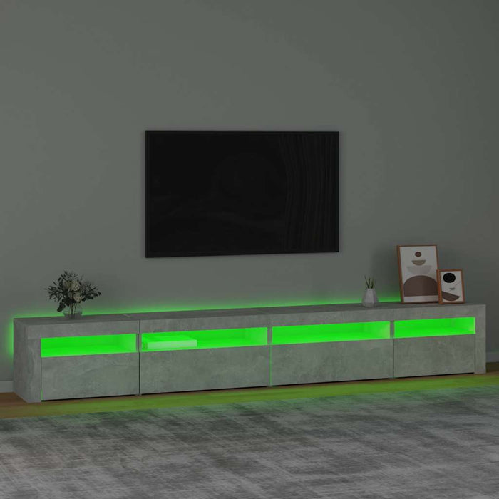 Comodă TV cu lumini LED, gri beton, 270x35x40 cm - WALTI WALTI