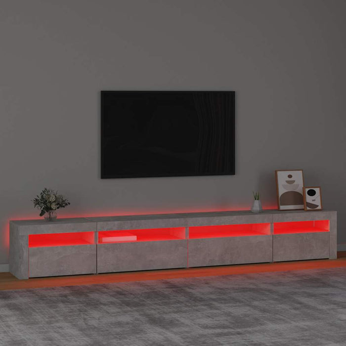 Comodă TV cu lumini LED, gri beton, 270x35x40 cm - WALTI WALTI