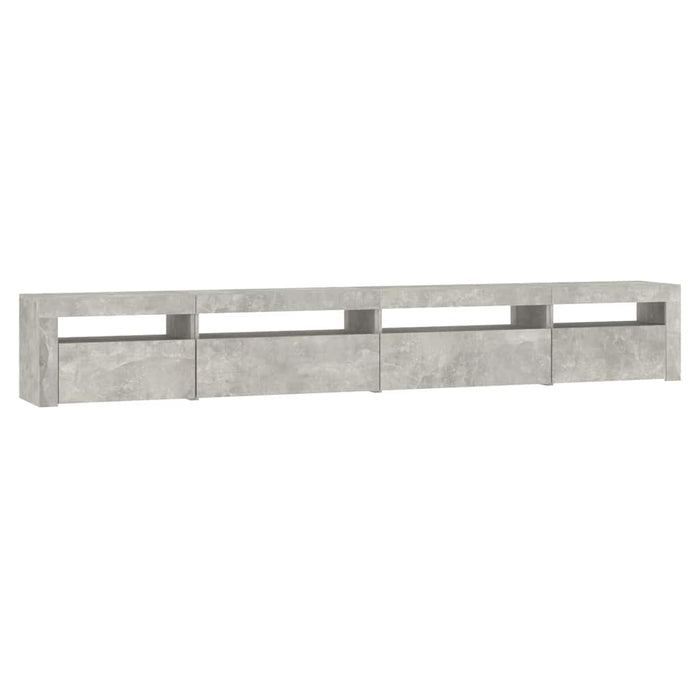 Comodă TV cu lumini LED, gri beton, 270x35x40 cm - WALTI WALTI