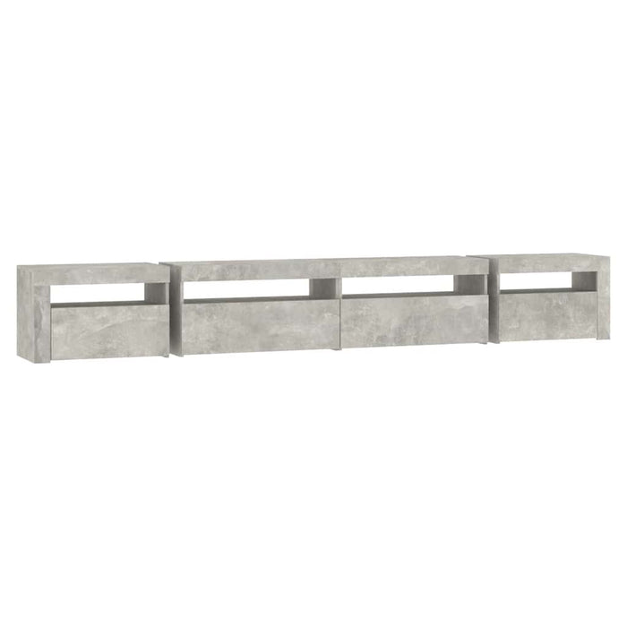 Comodă TV cu lumini LED, gri beton, 270x35x40 cm - WALTI WALTI