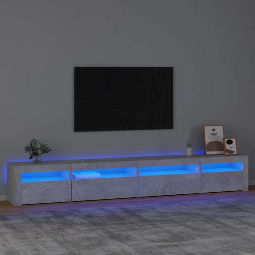 Comodă TV cu lumini LED, gri beton, 270x35x40 cm - WALTI WALTI