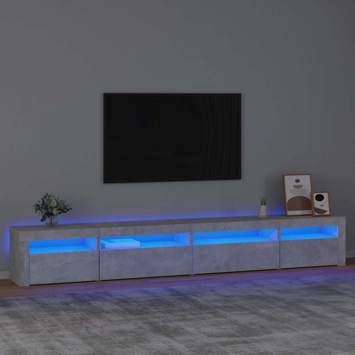 Comodă TV cu lumini LED, gri beton, 270x35x40 cm - WALTI WALTI
