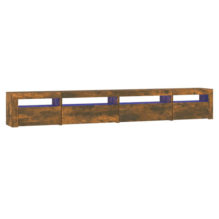 Comodă TV cu lumini LED, stejar fumuriu, 270x35x40 cm - WALTI WALTI