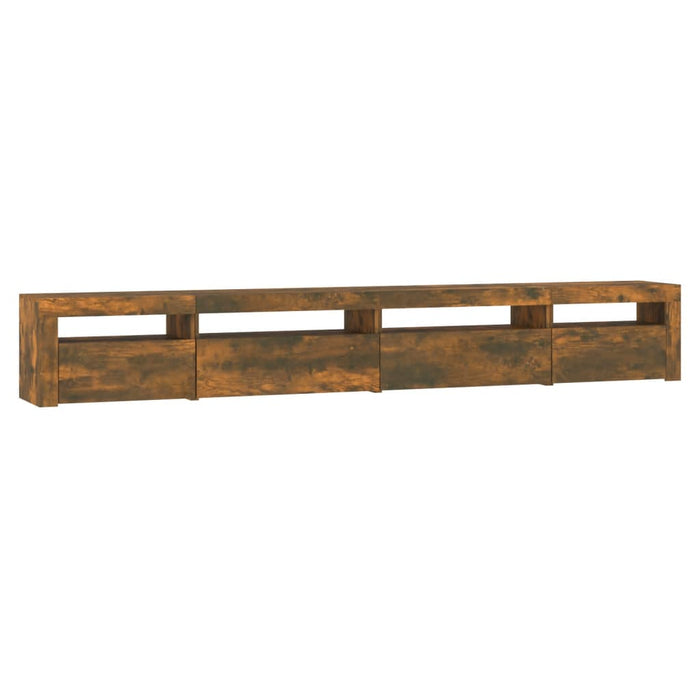 Comodă TV cu lumini LED, stejar fumuriu, 270x35x40 cm - WALTI WALTI