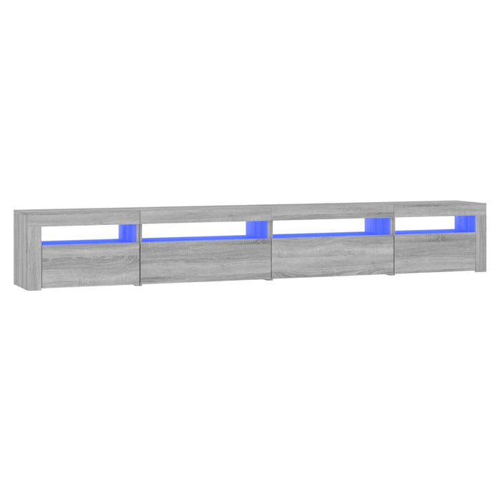 Comodă TV cu lumini LED, gri sonoma, 270x35x40 cm - WALTI WALTI