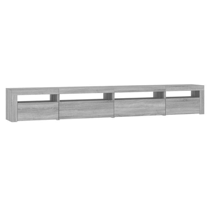 Comodă TV cu lumini LED, gri sonoma, 270x35x40 cm - WALTI WALTI