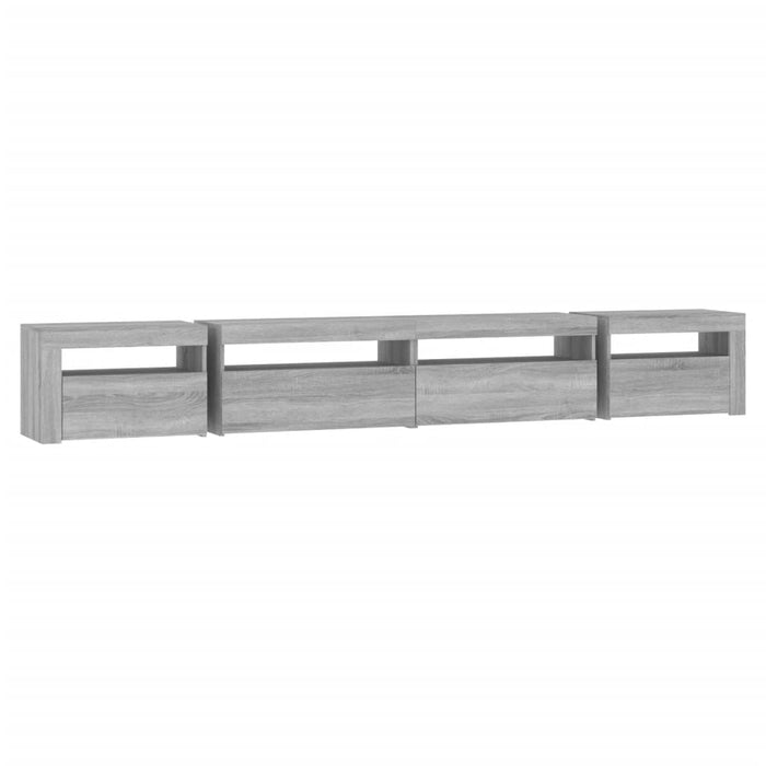 Comodă TV cu lumini LED, gri sonoma, 270x35x40 cm - WALTI WALTI
