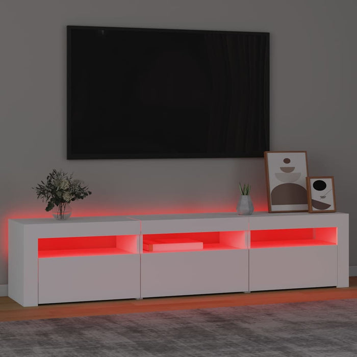Comodă TV cu lumini LED, alb, 180x35x40 cm - WALTI WALTI