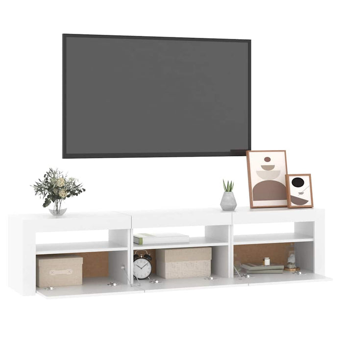 Comodă TV cu lumini LED, alb, 180x35x40 cm - WALTI WALTI