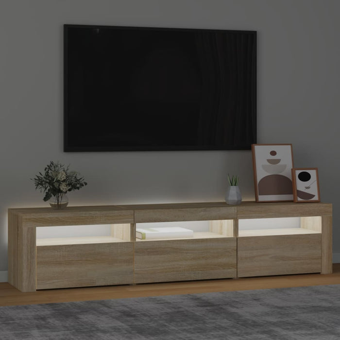 Comodă TV cu lumini LED, stejar sonoma, 180x35x40 cm - WALTI WALTI