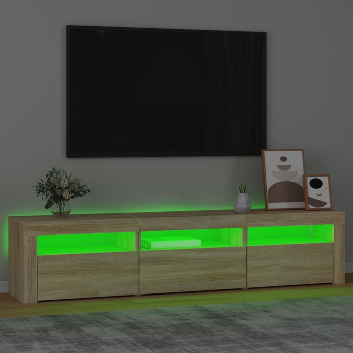 Comodă TV cu lumini LED, stejar sonoma, 180x35x40 cm - WALTI WALTI