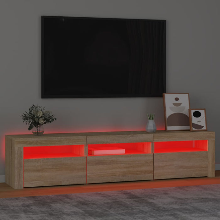 Comodă TV cu lumini LED, stejar sonoma, 180x35x40 cm - WALTI WALTI