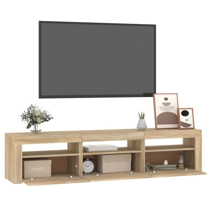 Comodă TV cu lumini LED, stejar sonoma, 180x35x40 cm - WALTI WALTI