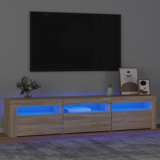 Comodă TV cu lumini LED, stejar sonoma, 180x35x40 cm - WALTI WALTI