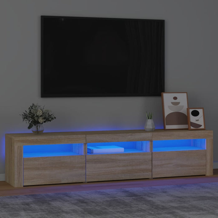 Comodă TV cu lumini LED, stejar sonoma, 180x35x40 cm - WALTI WALTI
