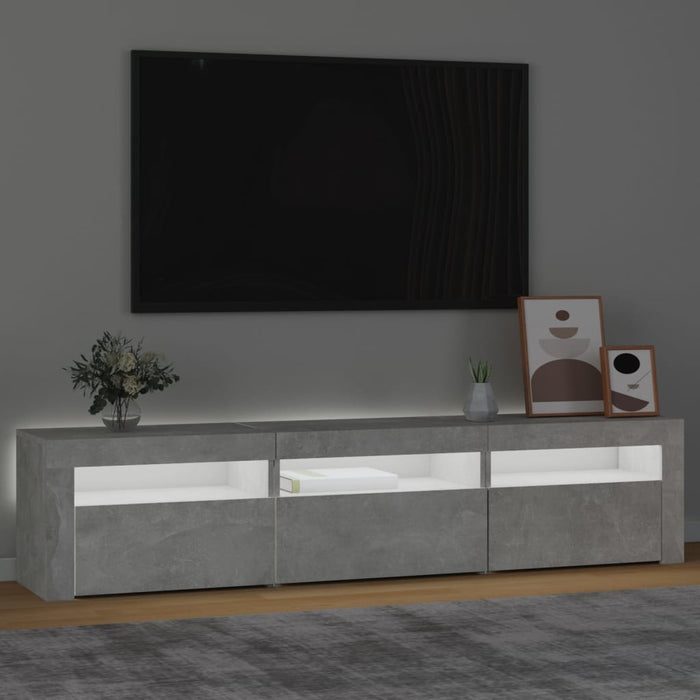 Comodă TV cu lumini LED, gri beton, 180x35x40 cm - WALTI WALTI