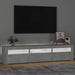 Comodă TV cu lumini LED, gri beton, 180x35x40 cm - WALTI WALTI