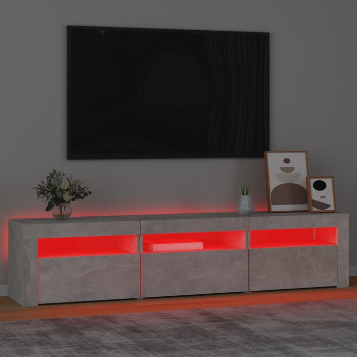 Comodă TV cu lumini LED, gri beton, 180x35x40 cm - WALTI WALTI