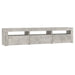 Comodă TV cu lumini LED, gri beton, 180x35x40 cm - WALTI WALTI