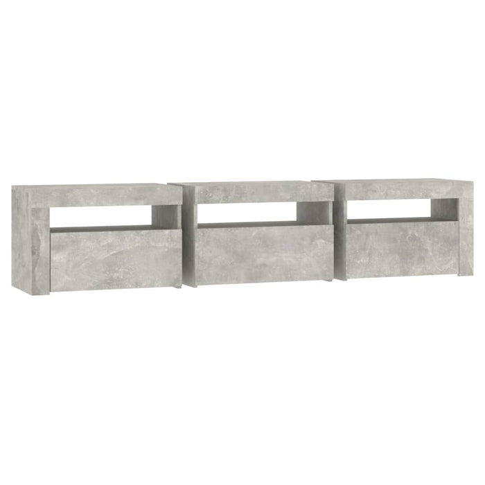 Comodă TV cu lumini LED, gri beton, 180x35x40 cm - WALTI WALTI