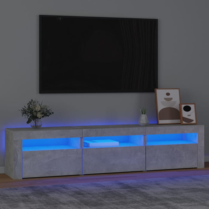 Comodă TV cu lumini LED, gri beton, 180x35x40 cm - WALTI WALTI