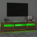 Comodă TV cu lumini LED, stejar fumuriu, 180x35x40 cm - WALTI WALTI