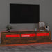 Comodă TV cu lumini LED, stejar fumuriu, 180x35x40 cm - WALTI WALTI