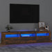 Comodă TV cu lumini LED, stejar fumuriu, 180x35x40 cm - WALTI WALTI