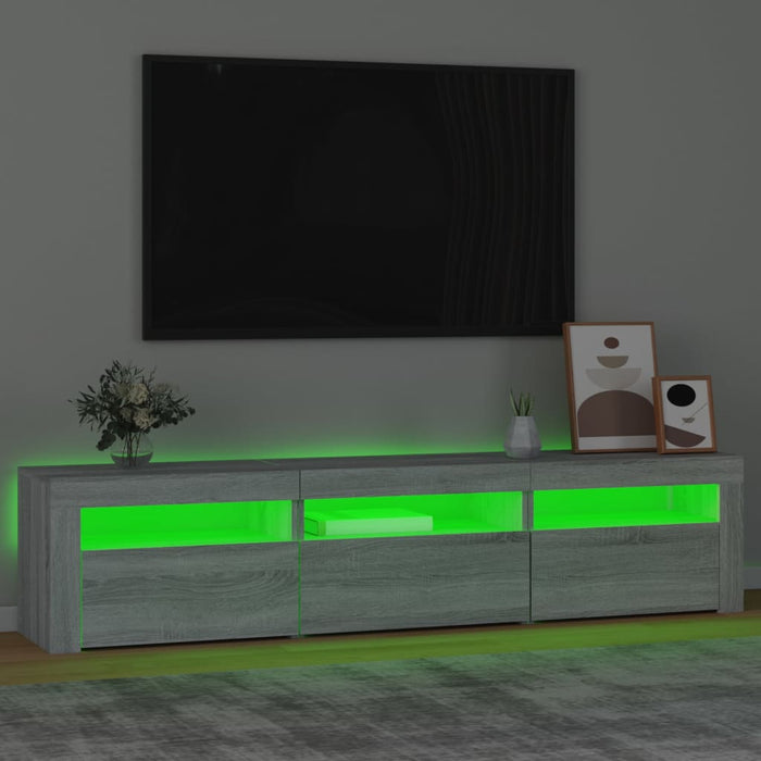 Comodă TV cu lumini LED, gri sonoma, 180x35x40 cm - WALTI WALTI