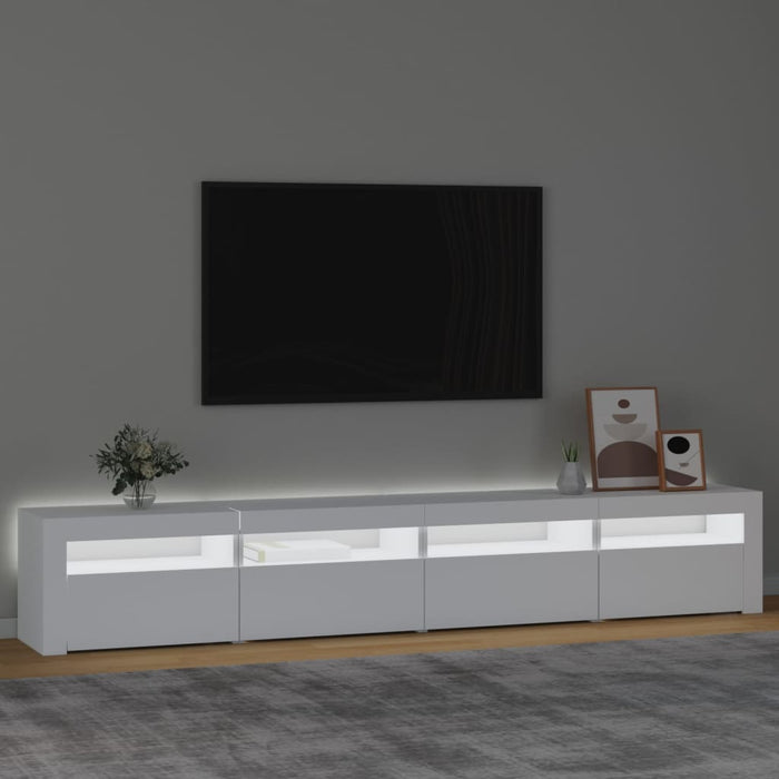 Comodă TV cu lumini LED, alb, 240x35x40 cm - WALTI WALTI