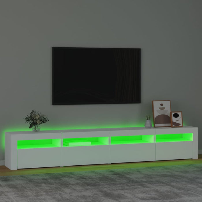 Comodă TV cu lumini LED, alb, 240x35x40 cm - WALTI WALTI