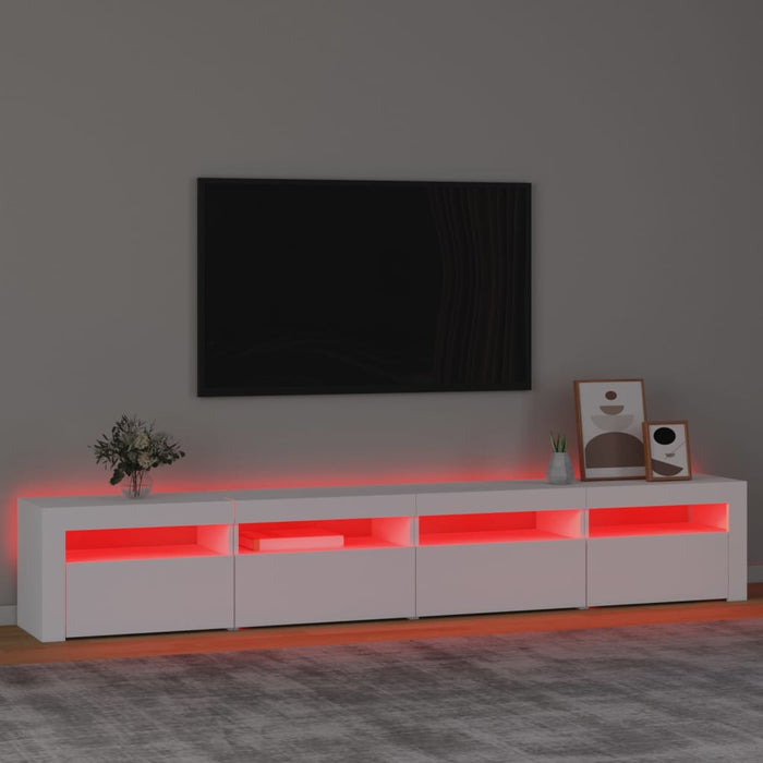 Comodă TV cu lumini LED, alb, 240x35x40 cm - WALTI WALTI
