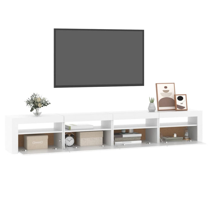Comodă TV cu lumini LED, alb, 240x35x40 cm - WALTI WALTI