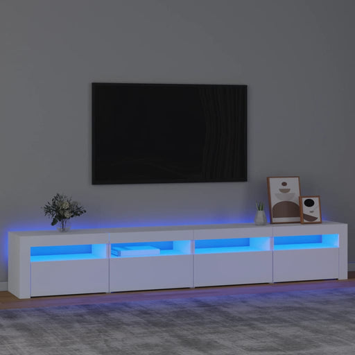 Comodă TV cu lumini LED, alb, 240x35x40 cm - WALTI WALTI
