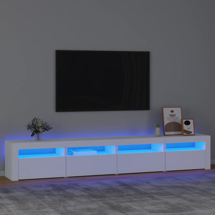 Comodă TV cu lumini LED, alb, 240x35x40 cm - WALTI WALTI
