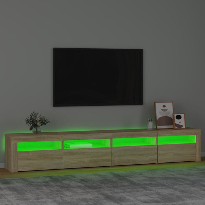 Comodă TV cu lumini LED, stejar sonoma, 240x35x40cm - WALTI WALTI