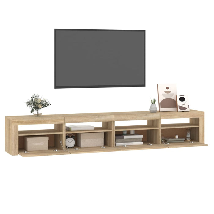Comodă TV cu lumini LED, stejar sonoma, 240x35x40cm - WALTI WALTI