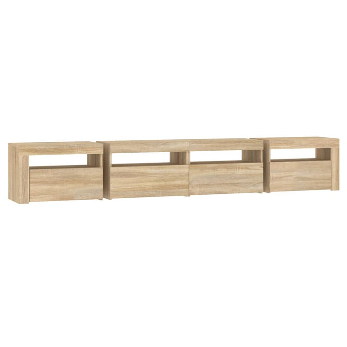 Comodă TV cu lumini LED, stejar sonoma, 240x35x40cm - WALTI WALTI