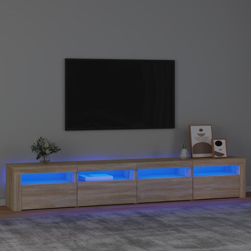 Comodă TV cu lumini LED, stejar sonoma, 240x35x40cm - WALTI WALTI