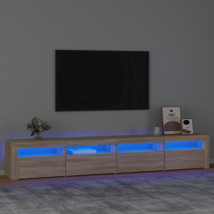 Comodă TV cu lumini LED, stejar sonoma, 240x35x40cm - WALTI WALTI