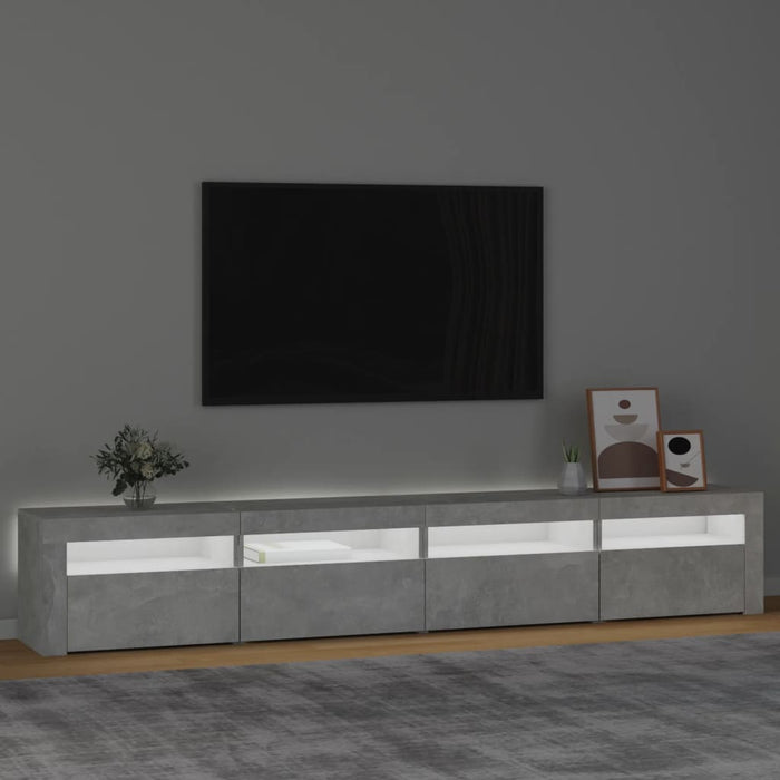 Comodă TV cu lumini LED, gri beton, 240x35x40 cm - WALTI WALTI