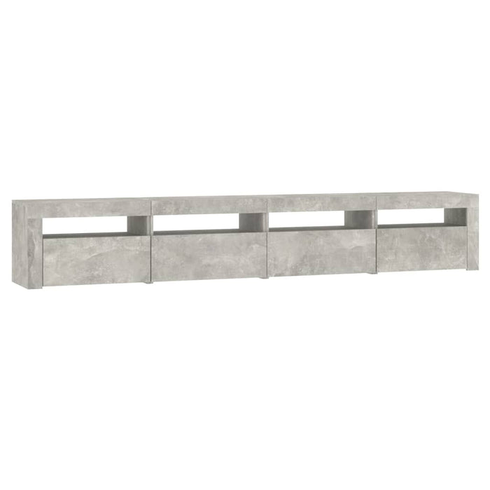 Comodă TV cu lumini LED, gri beton, 240x35x40 cm - WALTI WALTI