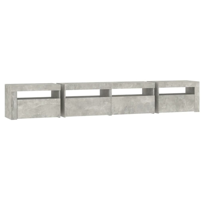 Comodă TV cu lumini LED, gri beton, 240x35x40 cm - WALTI WALTI