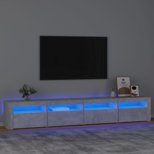 Comodă TV cu lumini LED, gri beton, 240x35x40 cm - WALTI WALTI