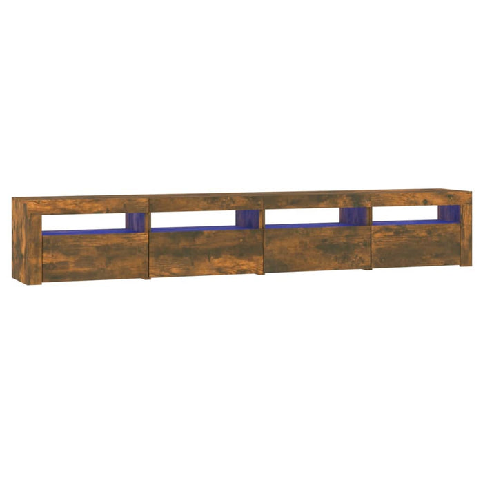 Comodă TV cu lumini LED, stejar fumuriu, 240x35x40cm - WALTI WALTI