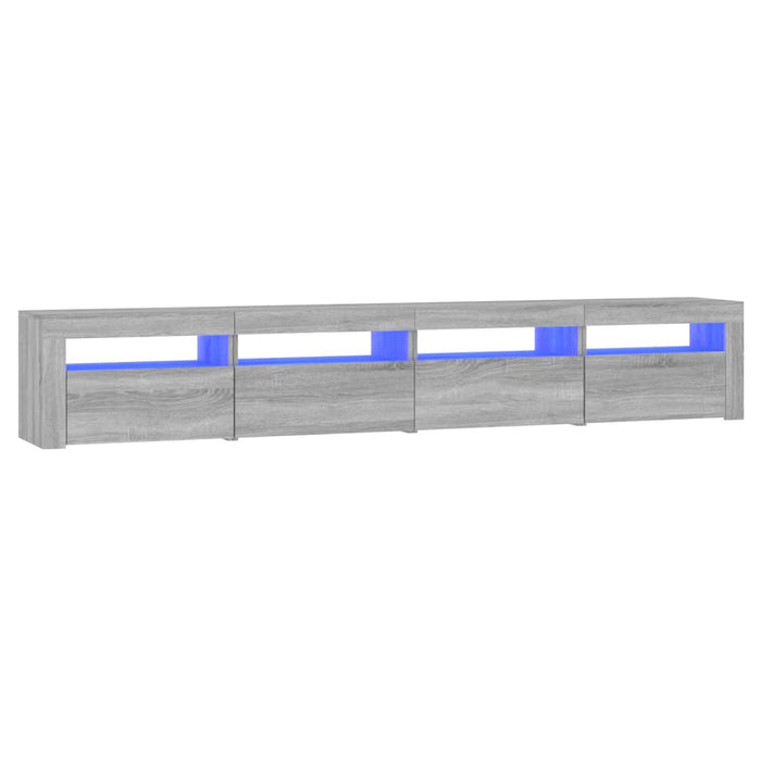 Comodă TV cu lumini LED, gri sonoma, 240x35x40cm - WALTI WALTI